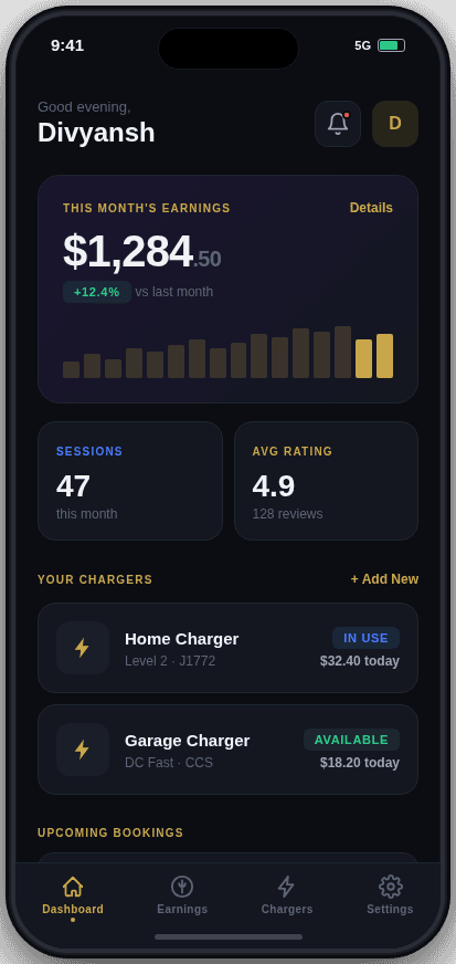 Host dashboard